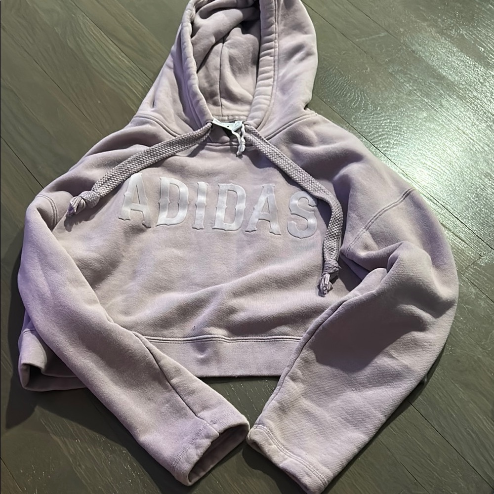 Adidas Purple Cropped Hoodie
